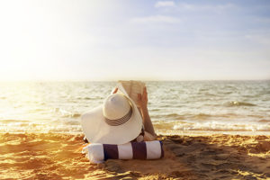 reading on beach